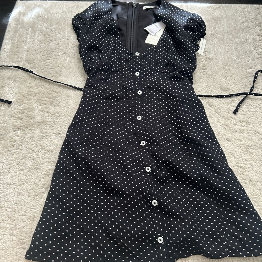 Y2K 2000’s Hollister Black Polka Dot Button-Front Mini Dress